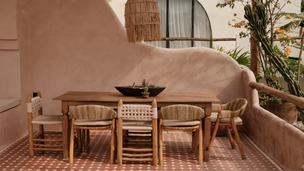 Tan DIY home with DIY chairs
