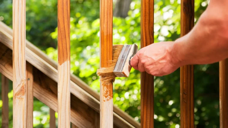 stain on a railing